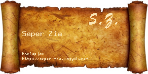 Seper Zia névjegykártya